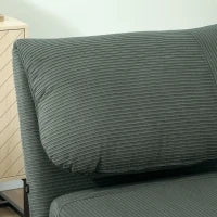 2-in-1 Poltrona Letto Ospiti, Poggiatesta Regolabile, Velluto a Coste, 82 cm x 89 cm x 83 cm, Verde