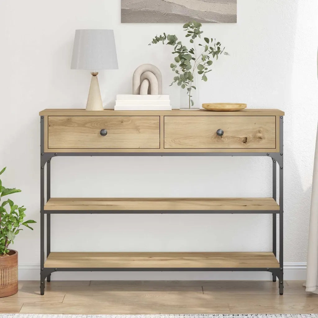 Tavolo Consolle | Tavolo d'Ingresso Rovere artigianale 100 x 25 x 75 cm