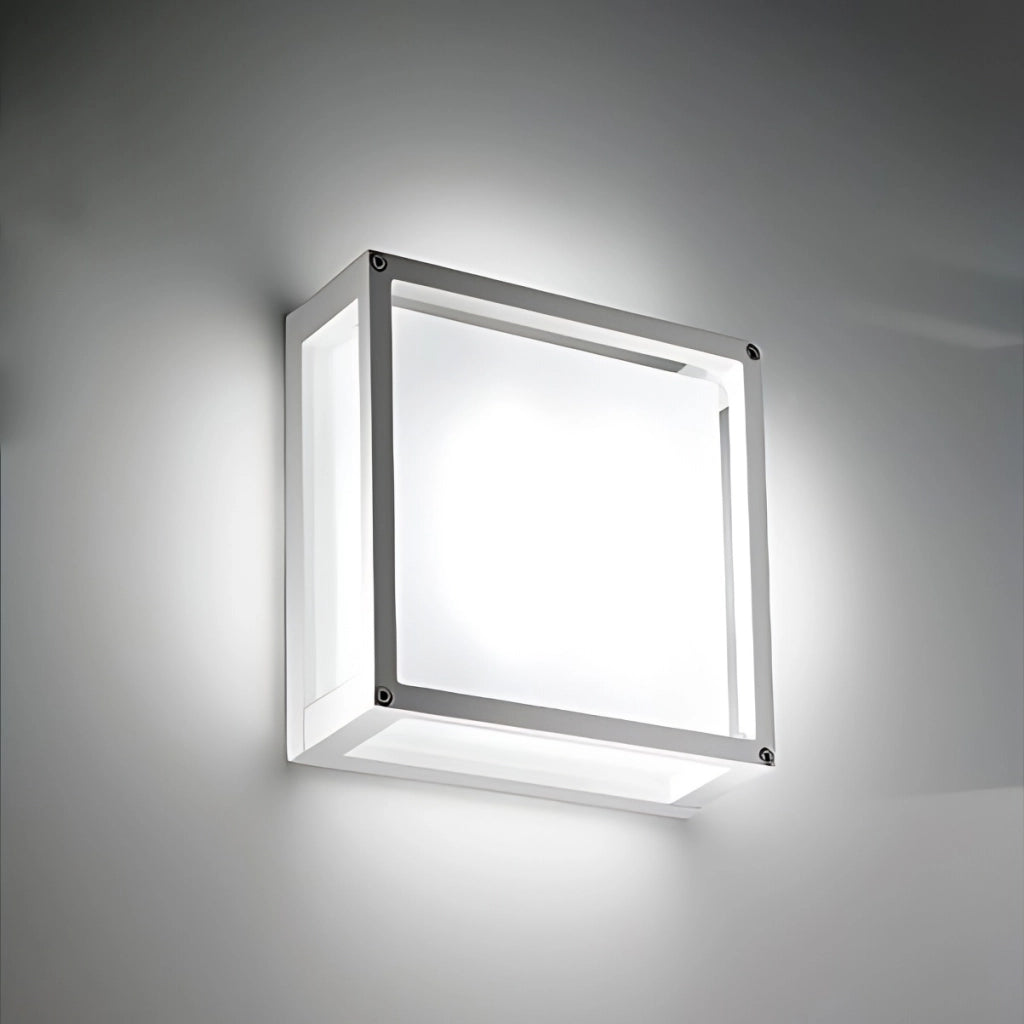 Home Lampada da parete o soffitto LED 10W 3000K in alluminio pressofuso Grigio Scuro IP54 con diffusore in vetro satinato per interni ed esterni