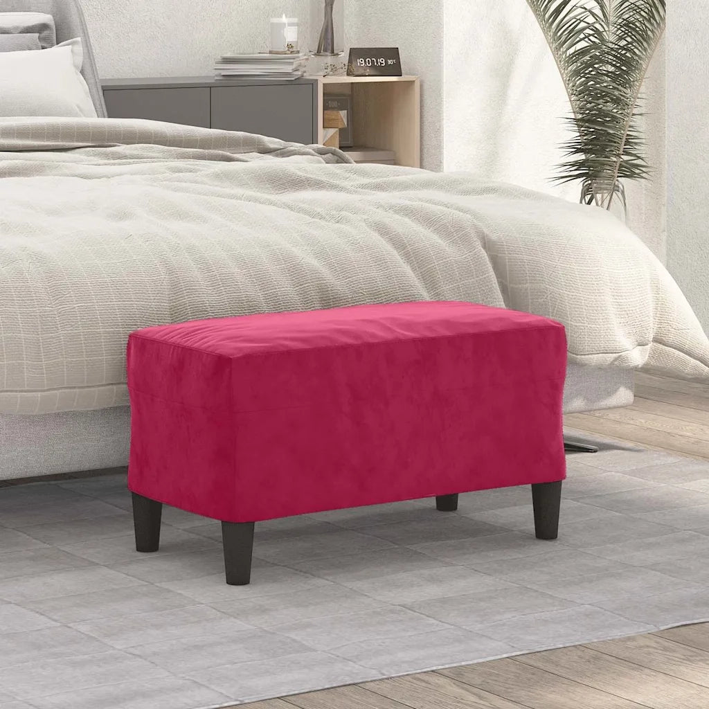 Panca Rosso Vino 70x35x41 cm in Velluto cod mxl 63509