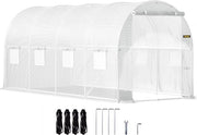 Casa con tetto curvo, 4,6 x 2,1 x 2,1 m, casa a telaio freddo, telaio in acciaio zincato e copertura in PE, casa per verdure, impermeabile e resistente ai raggi UV, ideale per il coltivazione di ortaggi e fiori