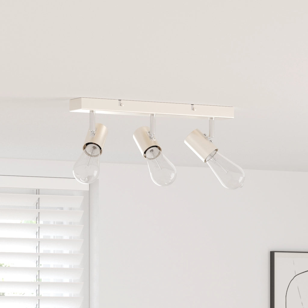 Faretto da soffitto 3 Vie Regolabile Nichel Spazzolato E27