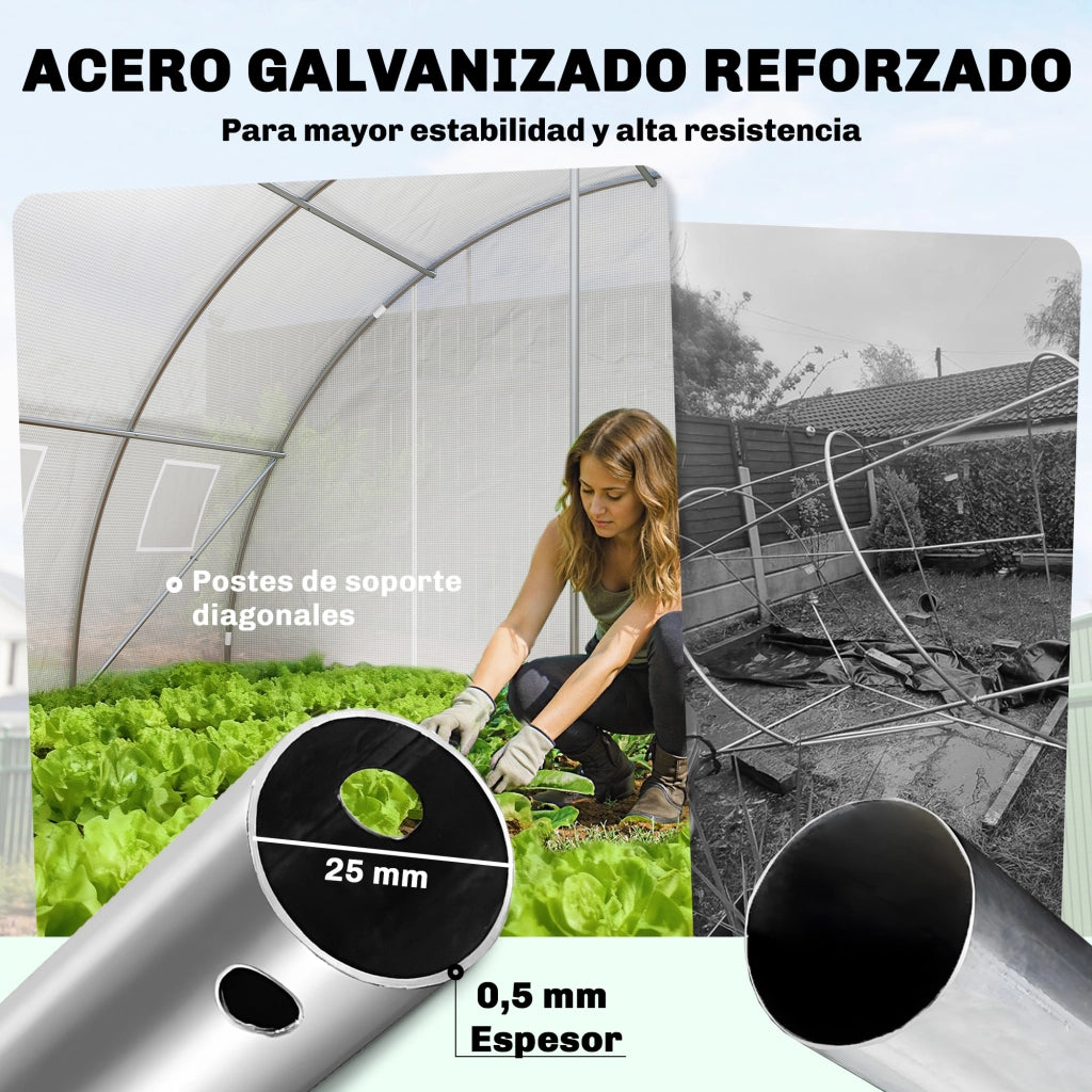 Tunnel Serra Giardino ¨C zephmum ¨C Bianco 2 Porte Avvolgibili 2 Finestre Rete