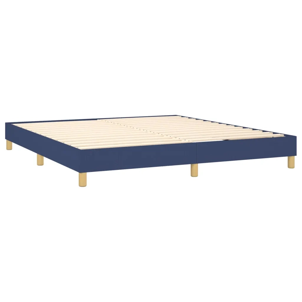 Letto a Molle con Materasso e LED Blu 180x200 cm in Tessuto 3134059