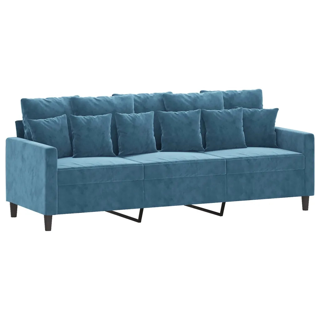 Set di Divani 2 pz con Cuscini Blu in Velluto 3201729