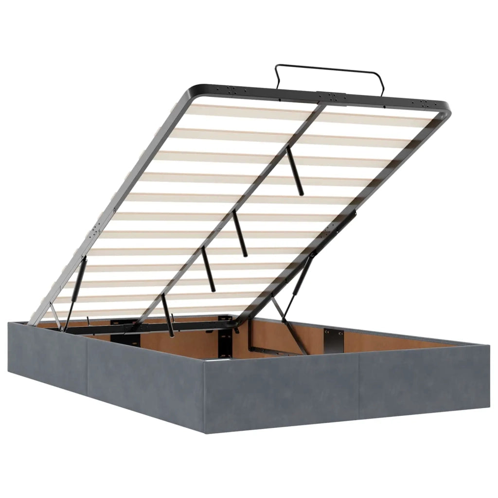 Letto Ottomano con Materasso e LED Grigio Scuro 120 x 190 cm 3458362