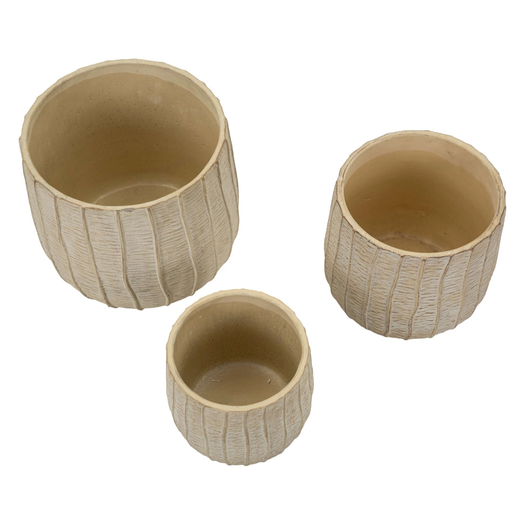 Bava, Vaso Texture Verticale Effetto Legno, Beige