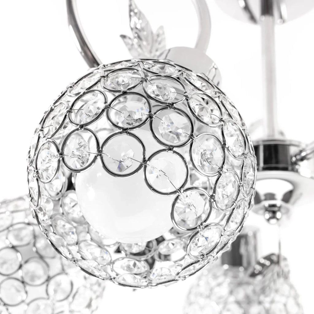 Lampadario In Cristallo Con Foglie In Metallo APP636-5C