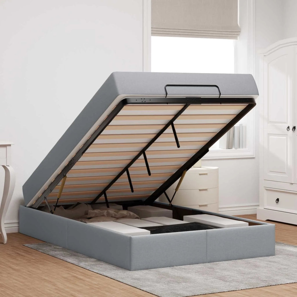 Struttura letto con materasso 2 pcs Grigio chiaro Tessuto