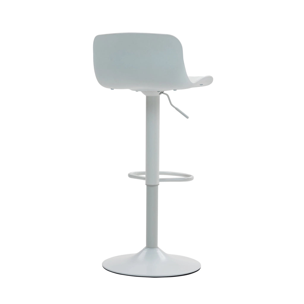 Sgabello da bar girevole con schienale ergonomico e altezza regolabile, struttura in metallo per cucina, bianco