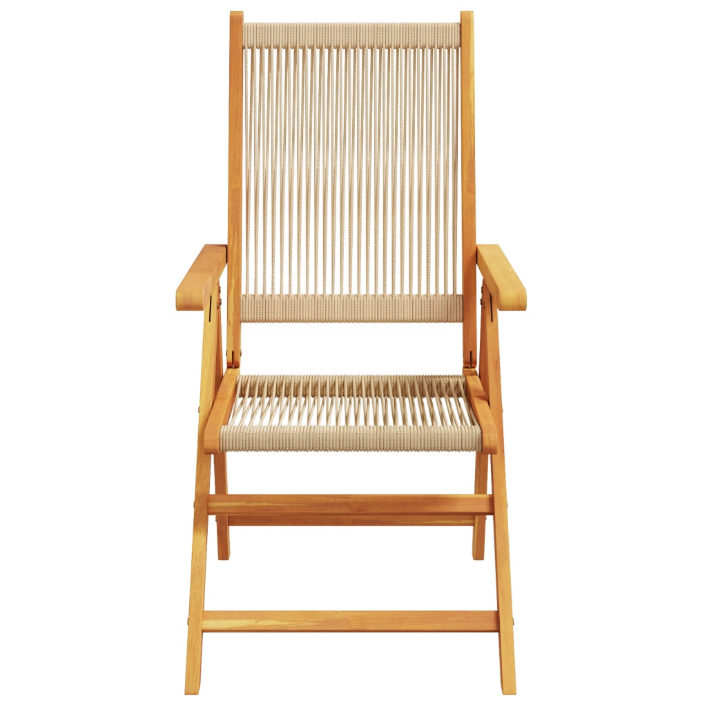 Set da pranzo da giardino  5 pezzi Beige in legno massello di acacia e poly rattan