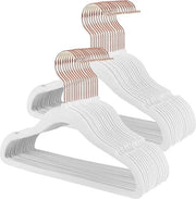 Set di appesi per bambini da 50 - rosé oro - antiscivolo - spazievend - armadio per bambini - abbigliamento per bambini - seta bianca