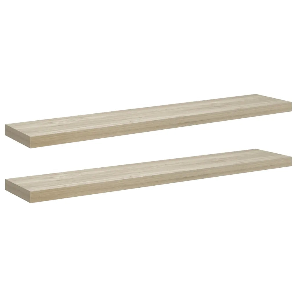 Scaffali a Parete 2 pz Rovere 120x23,5x3,8 cm in MDF cod mxl 33585