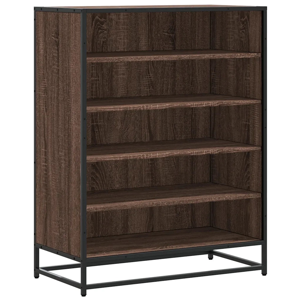 Scarpiera | Mobile per scarpe Rovere Marrone 75x38x97,5cm Legno Multistrato Metallo
