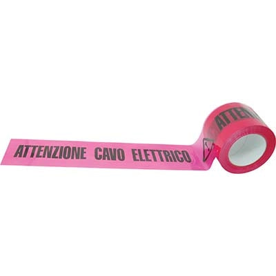 NASTRO SEGNALETICO ATTENZIONE CAVO ELETTRICO - H.MM 100 ML 200- 4 pezzi