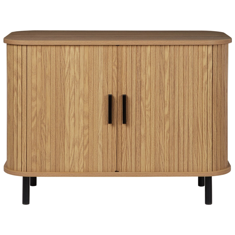 Credenza retrò ad ante scorrevoli MDF Gambe in metallo Legno chiaro camera da letto soggiorno