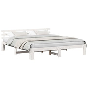 Letto matrimoniale | Letto per adulti | Struttura del letto Bianco 200 x 200 cm Pino massello