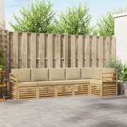 Set di divani da esterno 6 pcs Bianco e Beige