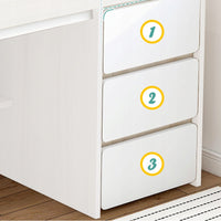 Scrivania per computer bianca in stile scandinavo per ragazzi con ripiani grandi 100 cm