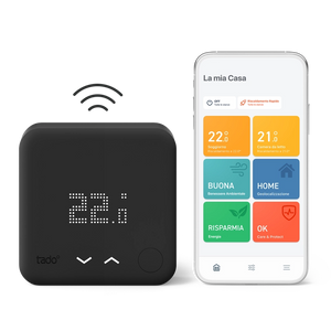 TADO¬∞ termostato kit di base V3+. Termostato Intelligente Wireless. Compatibile con Alexa e Google Assistant. Nero