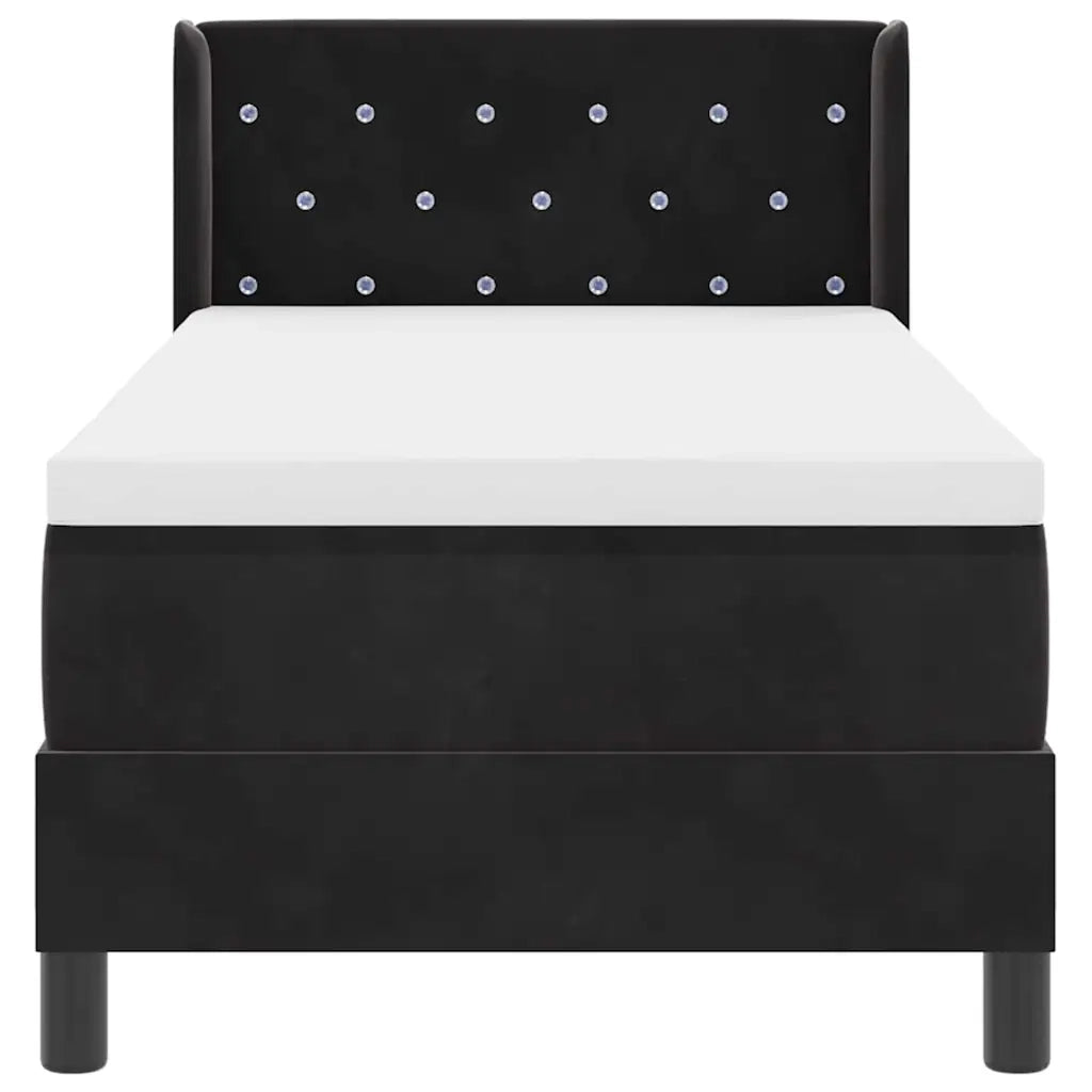 Letto a molle con materasso Nero 200 x 80 cm Poliestere