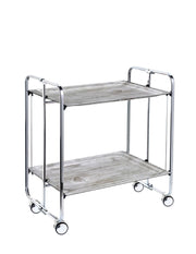 Carrello da cucina pieghevole cromato con ruote BAUHAUS 2 ripiani