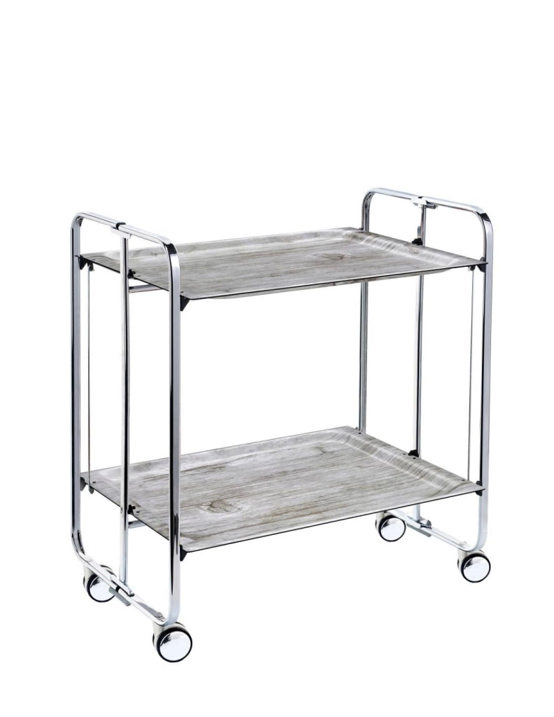 Carrello da cucina pieghevole cromato con ruote BAUHAUS 2 ripiani