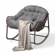 Sedia a Dondolo Papasan Egg da Esterno e Interno in Rattan PE e Acciaio, 205kg