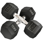 Manubri Esagonali 6kg Antiscivolo ¨C zephmum ¨C Nero, Gomma
