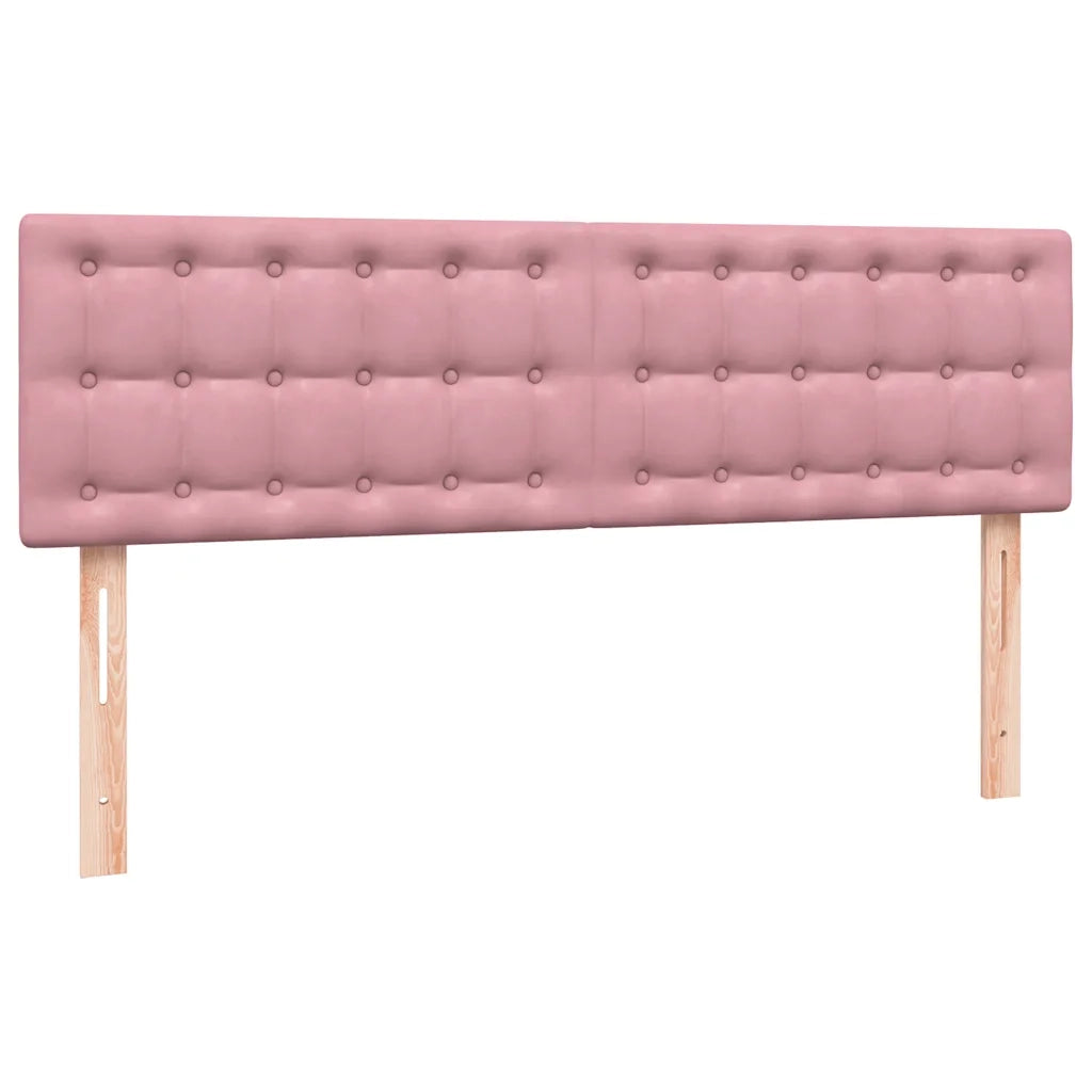 Giroletto a Molle con Materasso Rosa 160x210 cm in Velluto 3318458