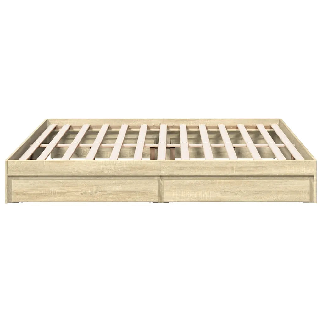 Giroletto Cassetti-Struttura Letto con contenitore Rovere Sonoma 180x200 cm Legno Multistrato 258049