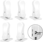 Sicurezza per le scale, 5 pezzi, blocco per serratura per fissaggio, porta sicura per bambini con maniglia di apertura, blocco sicuro per serratura per bambini, sicurezza per serratura per balcone, camera da letto, soggiorno (bianco)