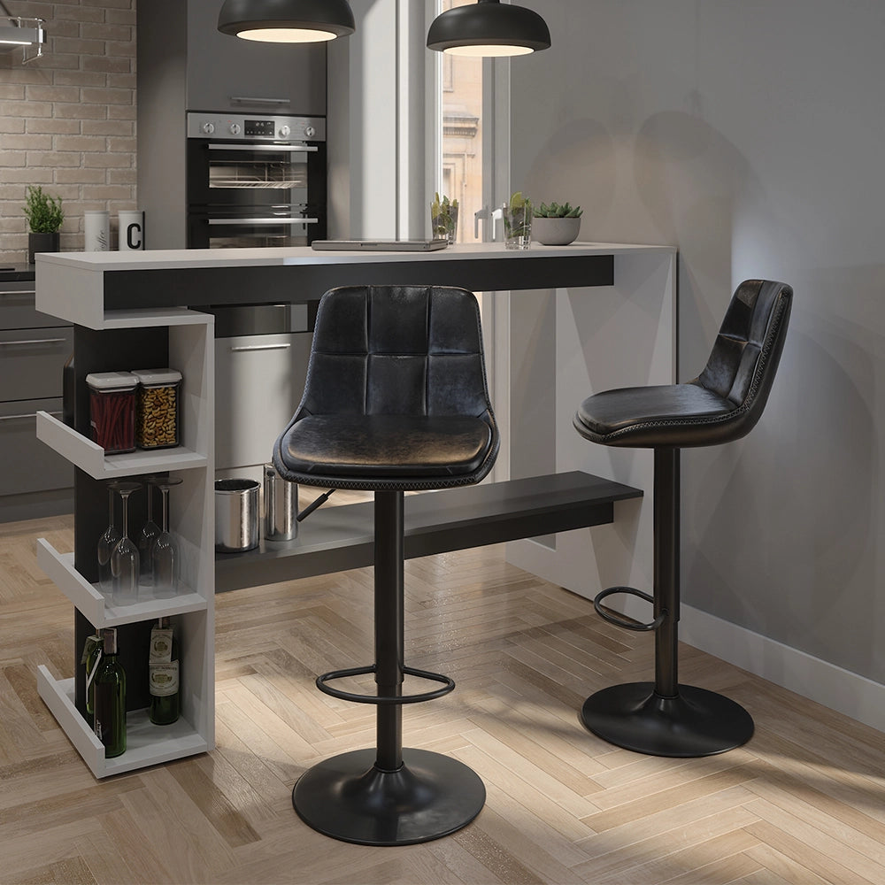 Set di 2 sgabelli da bar Sena Nero 42 x 86 cm Vicco