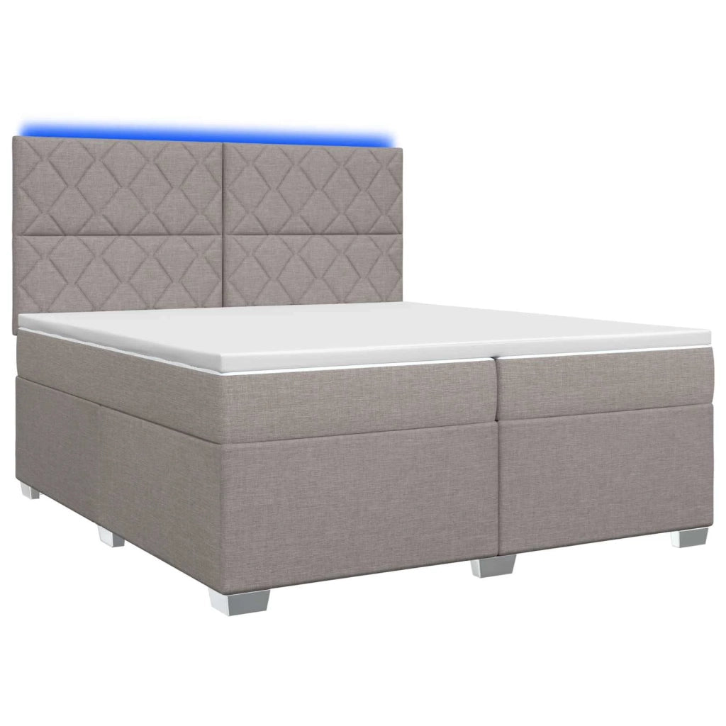 Letto box spring con materasso Tortora 200 x 200 cm Tessuto 3454961
