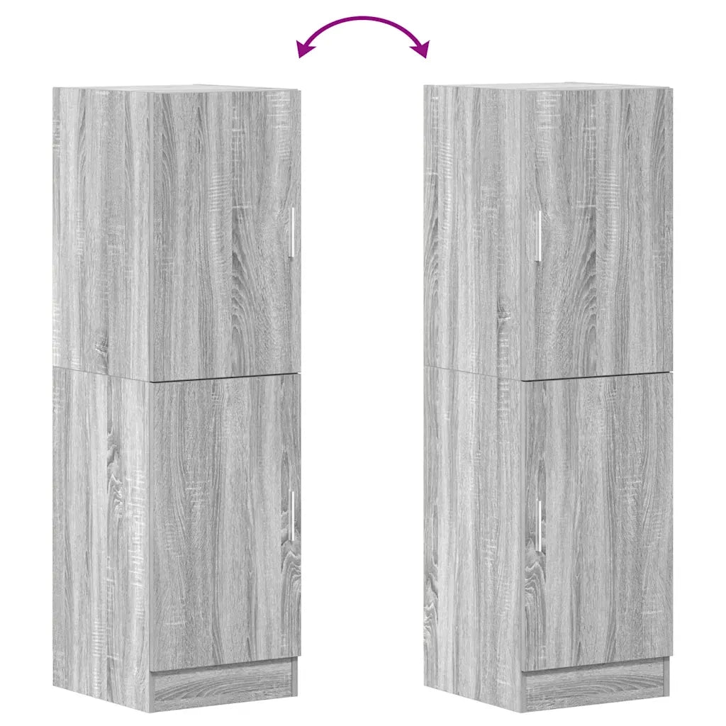 Armadietto Cucina-Mobiletto da Cucina Grigio Sonoma 38x41,5x131,5 cm in Legno
