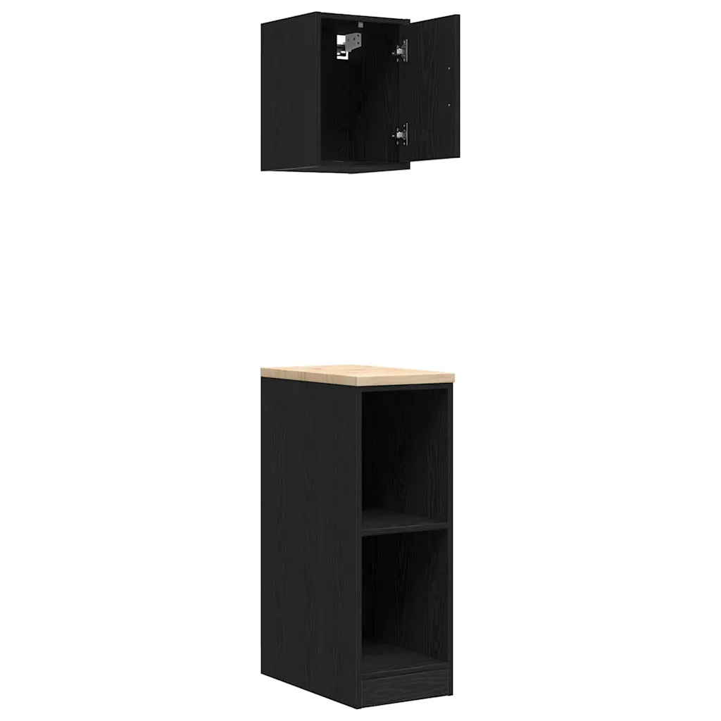 Armadi da Garage 2 pz Neri in Legno Multistrato 3328261