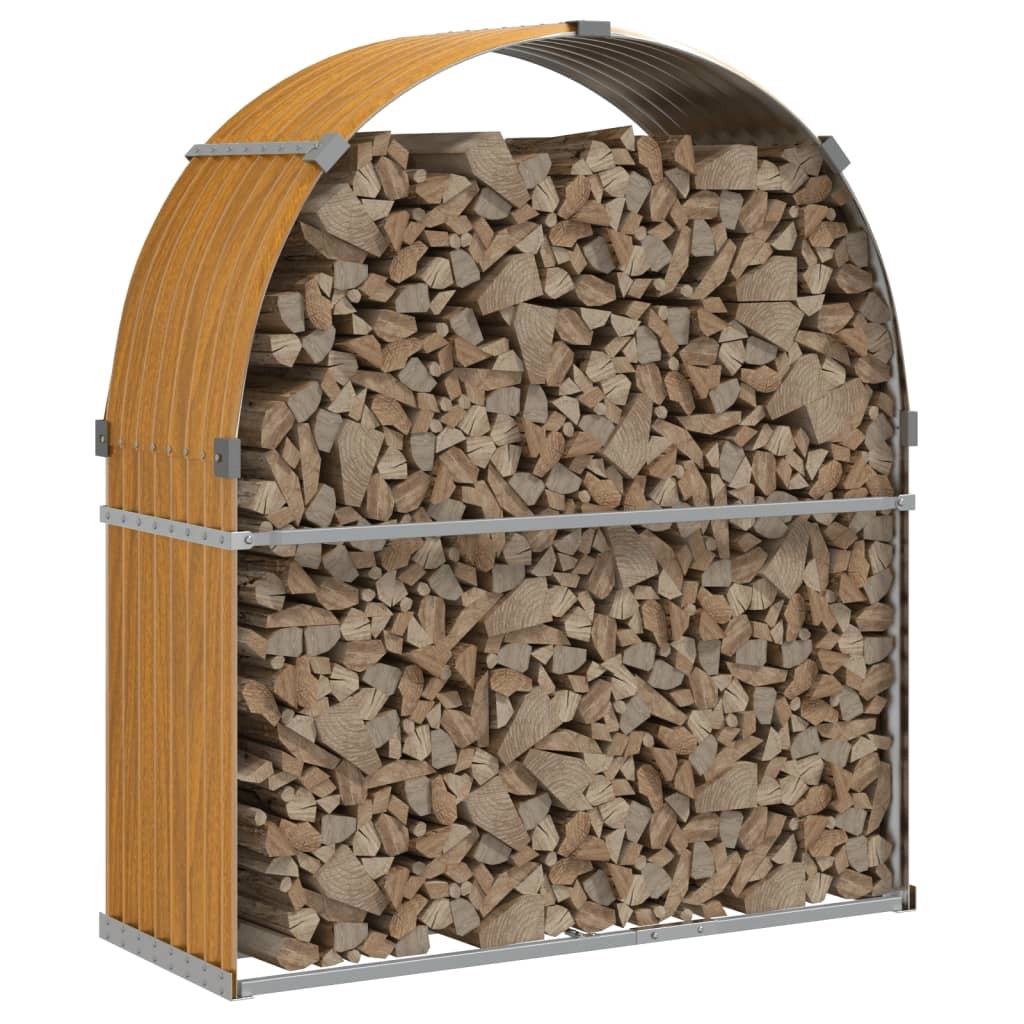 Portalegna chiaro 120 x 45 x 140 cm acciaio zincato marrone 02_0043808