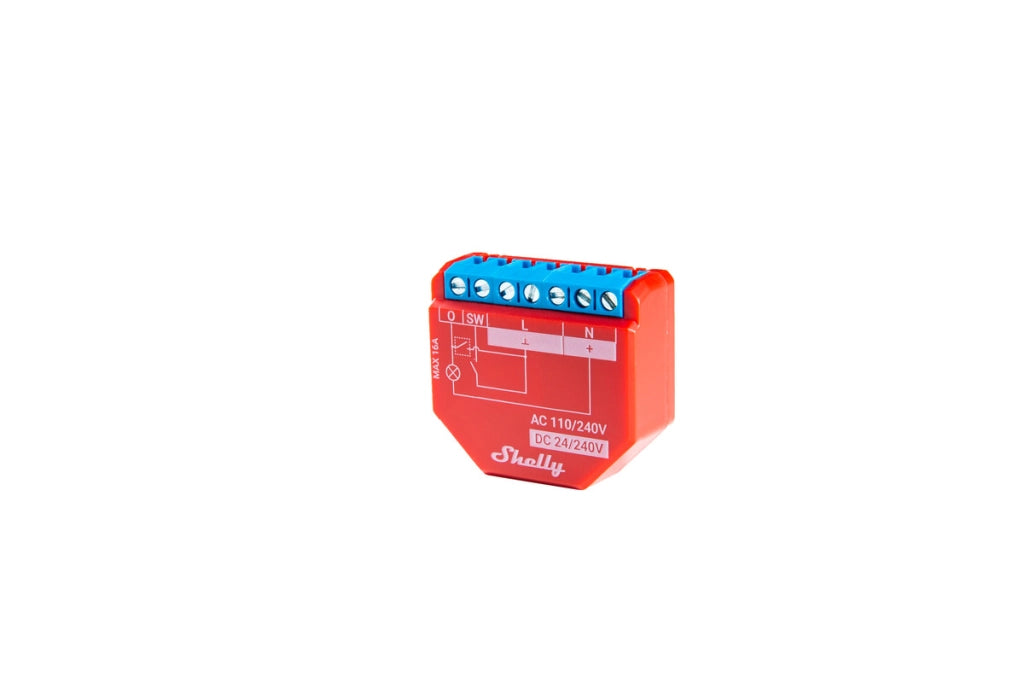 Shelly 1PM PLUS - Relè wifi e Bluetooth.  Automatizzazione di interruttori. Pulsanti. Deviatori. Monitoraggio consumi