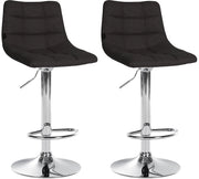 Set di 2 sgabelli da bar Jerry Fabric nero,cromo
