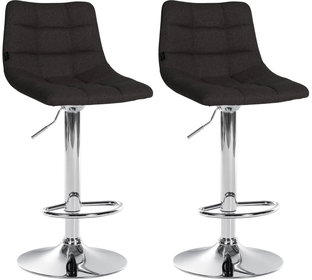 Set di 2 sgabelli da bar Jerry Fabric nero,cromo