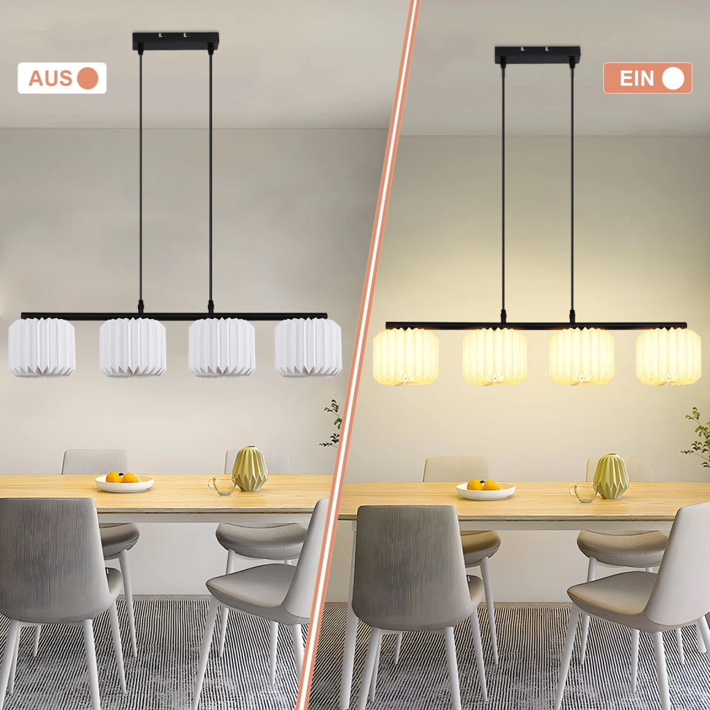 Lampada a Sospensione ZMH vintage lungo ¨C Paralume in carta 4 luci (senza lampadina)