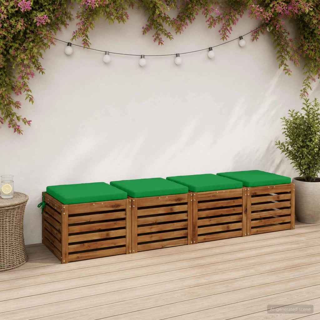 Cuscini per Sedia in 4 Pezzi SOEST 4 pz 100% Poliestere Verde 944460