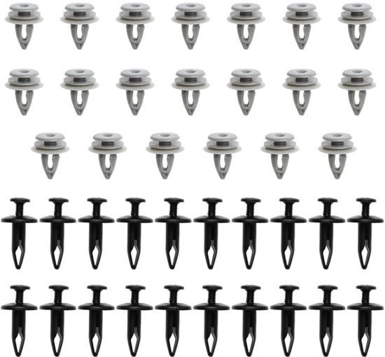 Kit di fissaggio per profilati - Set da 40 - Nero - Pezzi di ricambio - Accessori per auto - Clip di fissaggio - Compatibile con modelli di auto - modello nero - Adatto per più modelli - 40 pezzi