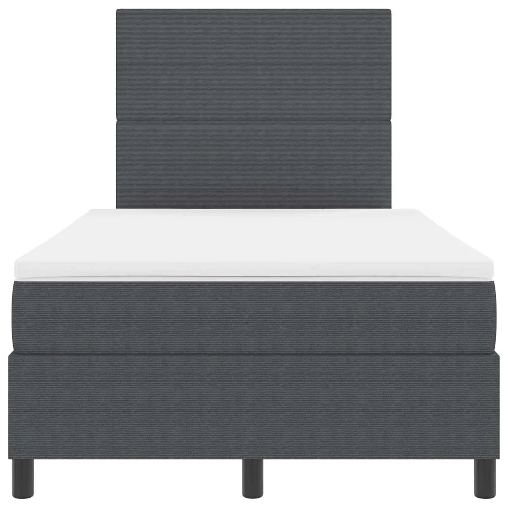 Letto a molle con testiera Grigio Scuro e Bianco 120 x 200 cm 3337552