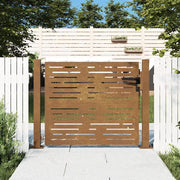 Cancello da giardino 100x100 cm in acciaio Corten design quadrato 153251