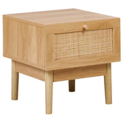 Comodino in legno di pino con cassetto in stile bohémien