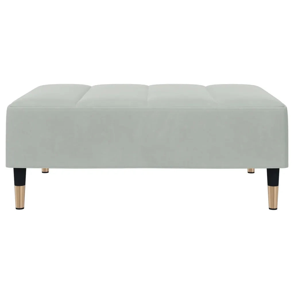 Divano Letto a 2 Posti con Poggiapiedi-Sofa Letto 2 Posti-Daybed Grigio Chiaro in Velluto 116658