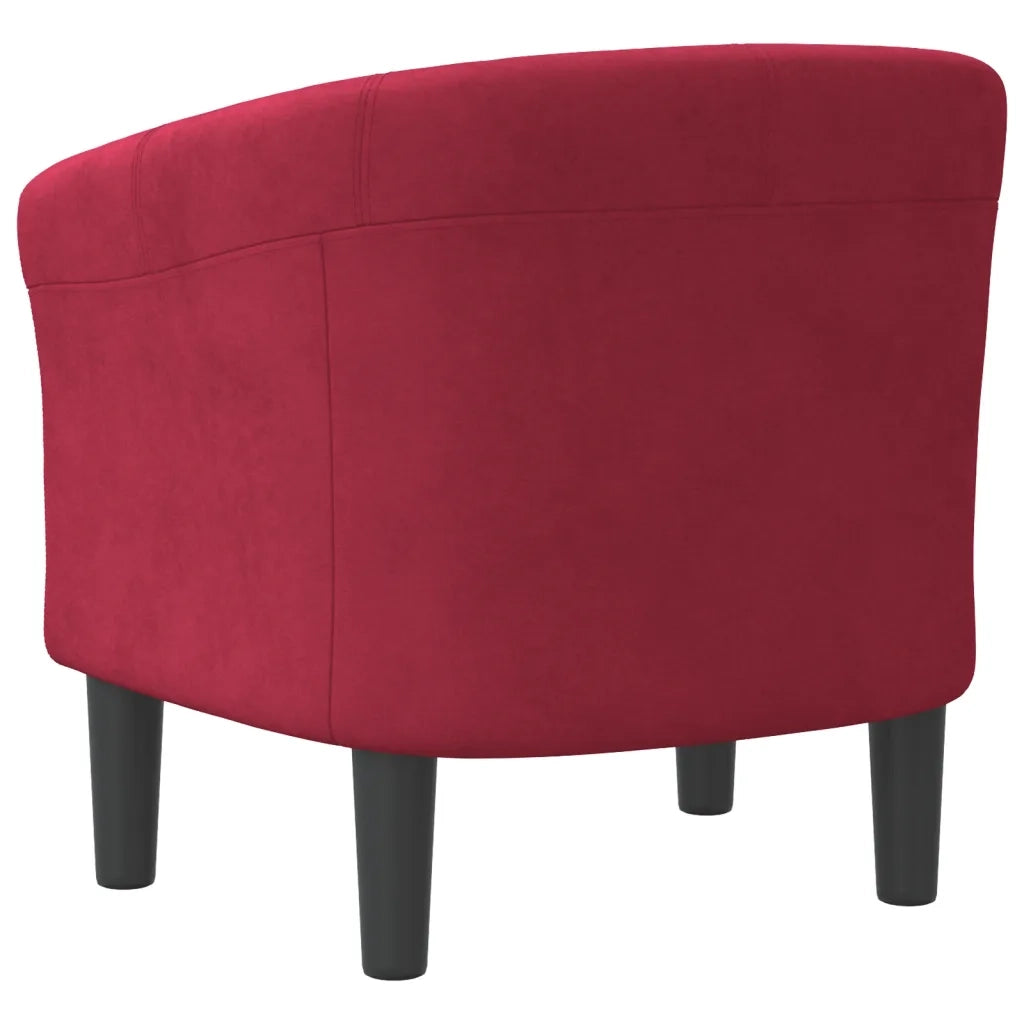 Divano Sedia-Poltrona Cabriolet Rosso Vino in Velluto 121953