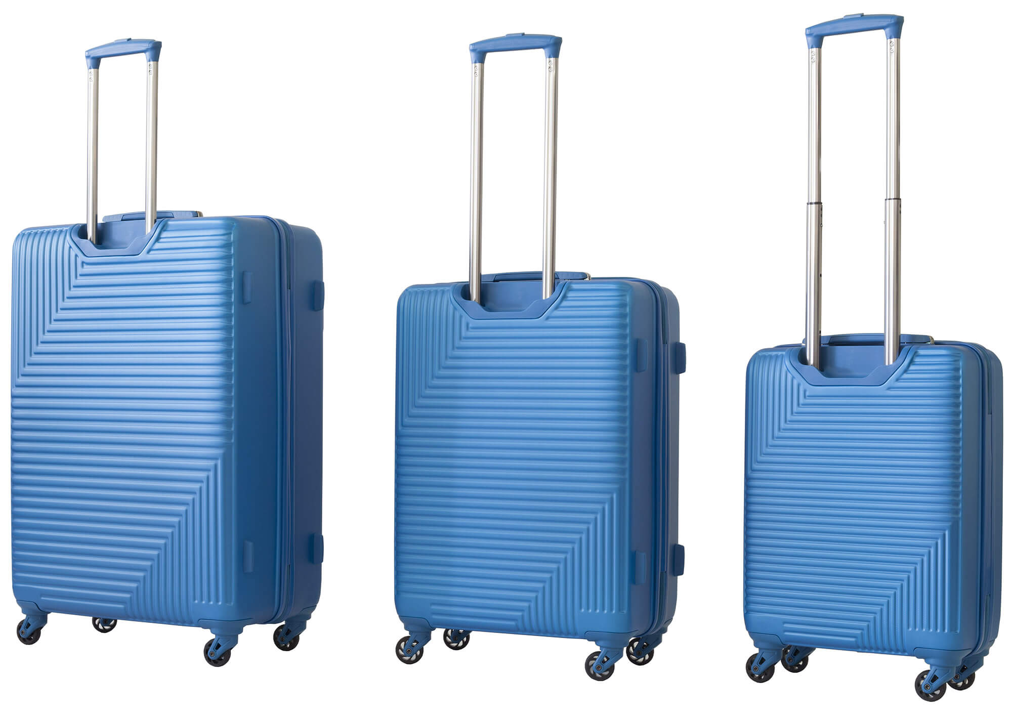 Set 3 Valigie Trolley Rigide in ABS 4 Ruote TSA Ravizzoni Long Island Blu