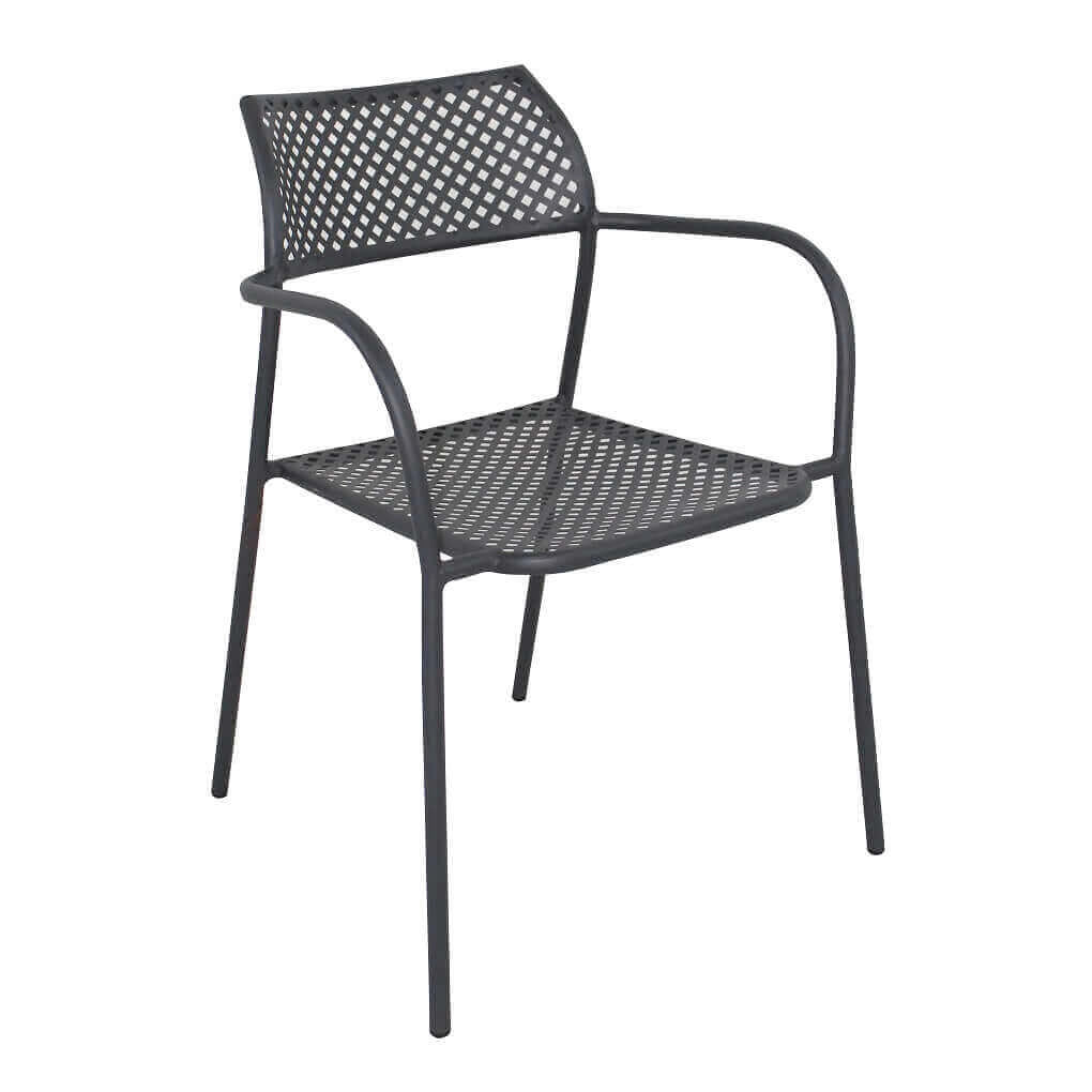 Poltrona da Giardino Impilabile in Acciaio cm 56x56x78 - MATHEW